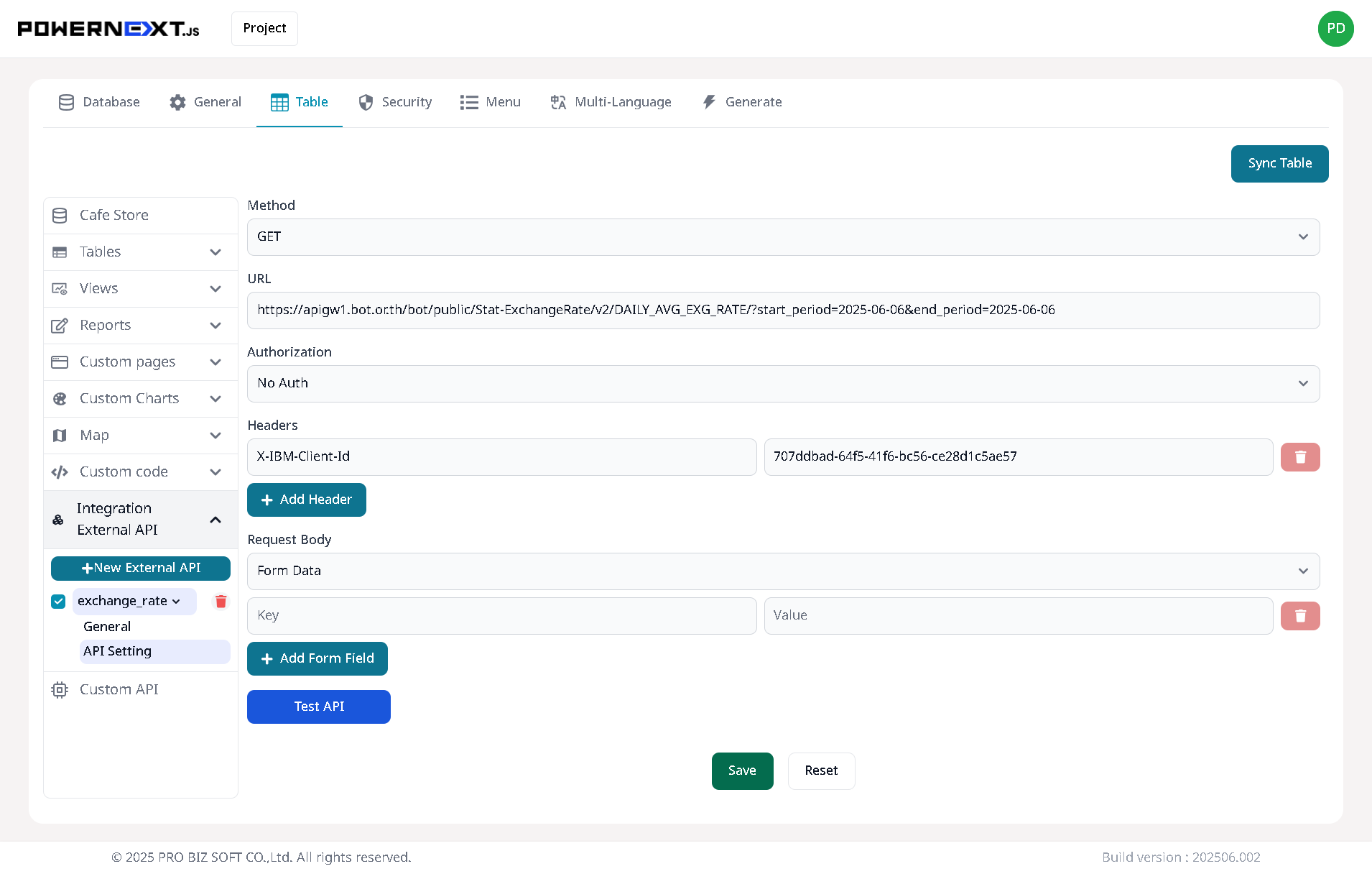 Reports List Settings